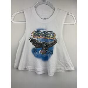 Aerosmith Band Rock Star graphic Festival Coachella Cropped tank Tee Sz XS